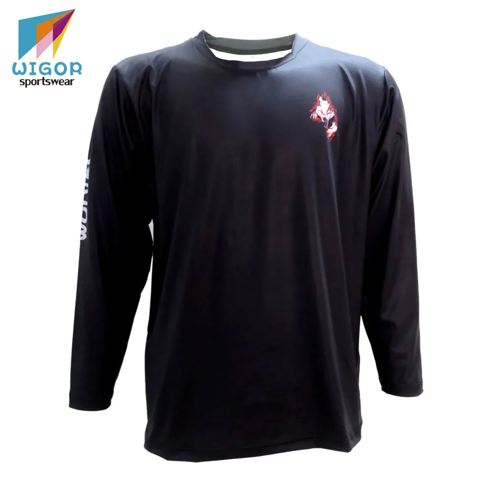 Микро-мягкие волокна узкого кроя Полный сублимации изготовленная на заказ Мужская футболка с длинным рукавом, сдавливающие футболки