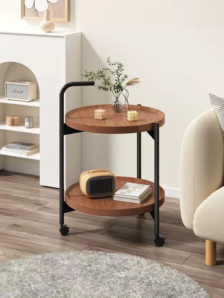 Movable trolley with wheels home sofa side table side cabinet coffee table metal simple bedroom furniture bedside shelves