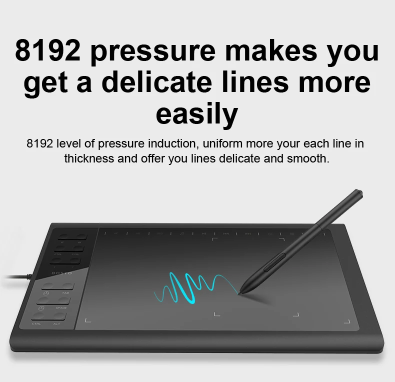 10 Inch Digital Animation 8192 Level Kids Express Keys Wireless Battery Free Stylus Pen Graphics Drawing Tablet