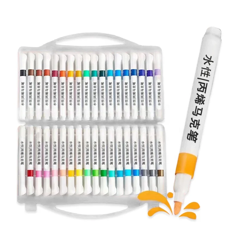 Portable Kids Children Art Supplies Markers Paint 12 24 36 48 Watercolor Acrylic Fine Tips Drawing Marker Pens Set
