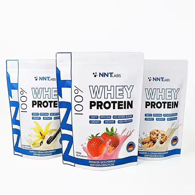 Full Color Printed Moisture Proof Matte Stand Pouch Resealable Doypack Healthcare Supplements Whey Protein Powder Foil Bag