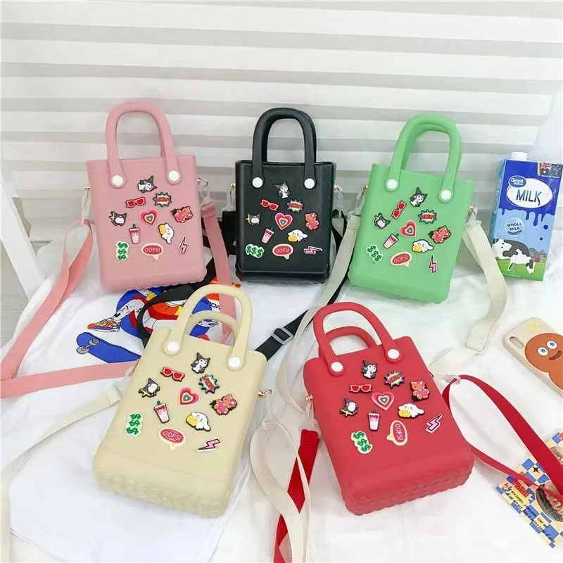 High Quality Women Beach Waterproof Tote Bags Summer Small Totes Fashion Eva Plastic Silicone Bag With Holes