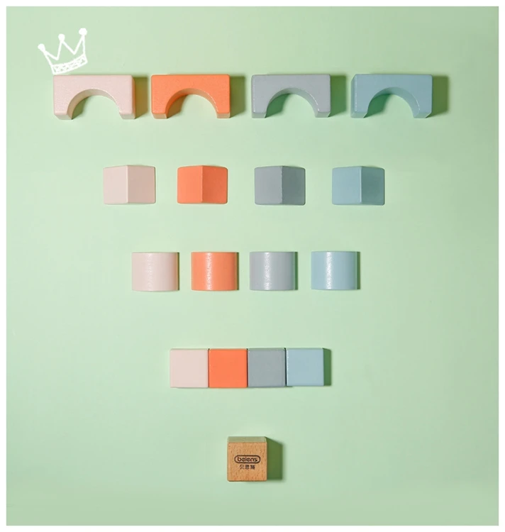 New Type Colorful Kids Wooden Bricks Educational Block Toys