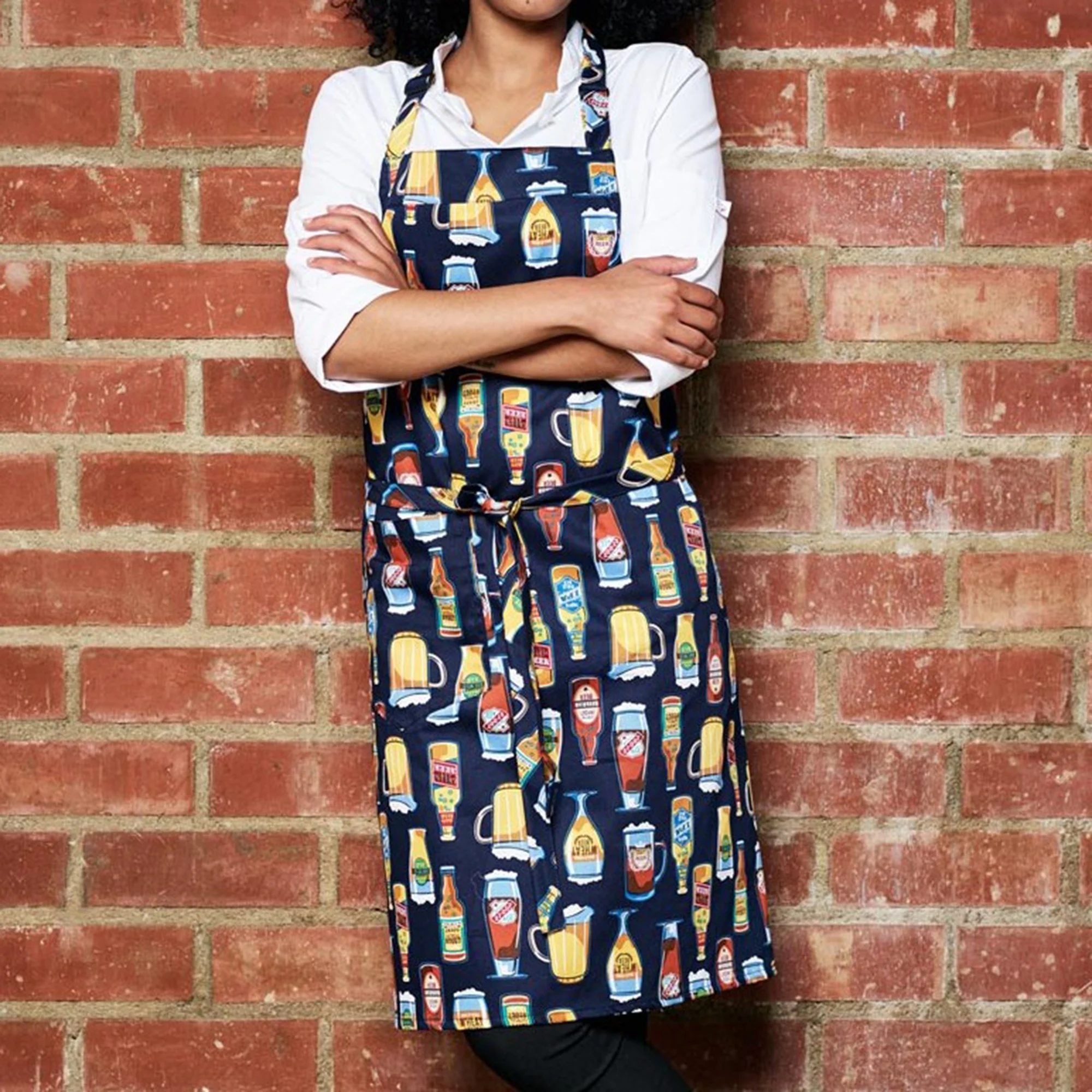 Customized Printed Cotton Polyester Fabric Adjustable Garden Apron Pocket Cooking Work Kitchen Apron  aprons 2021 new design