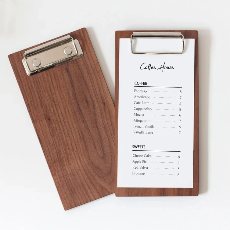 Wood Writing Clipboard File Hardboard Document Holder Clip Board