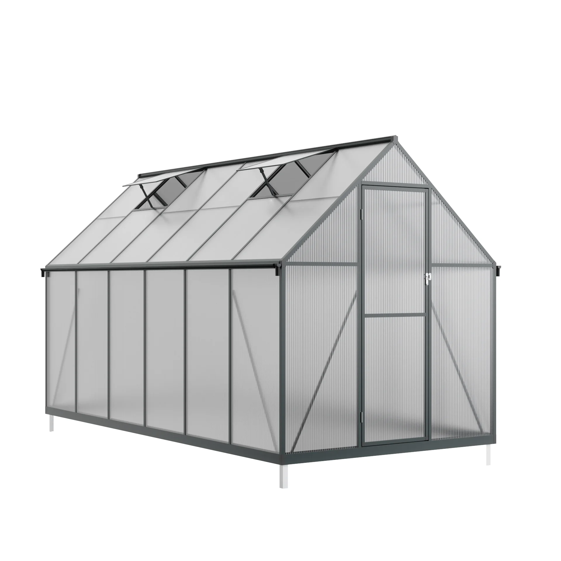 Quick Setup Polycarbonate Greenhouse with Roof Vent