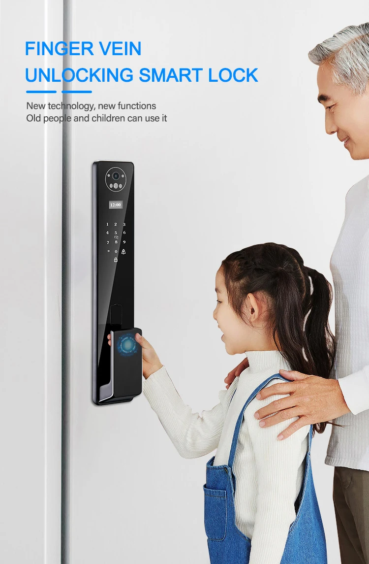 Tuya Intelligent Lock Card Fingerprint Smart Lock FaceID Steel Key Cylinder Stainless Battery Electronic digital door lock