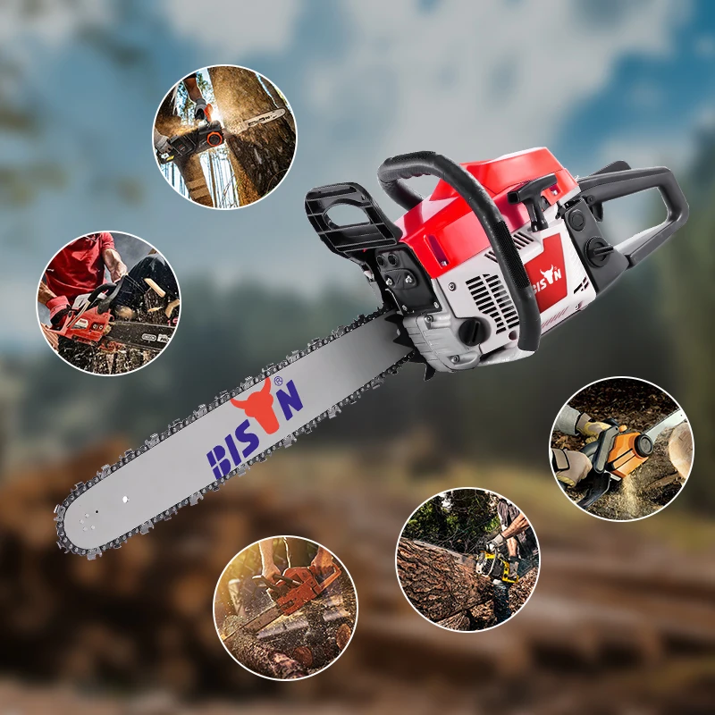 5200 Chainsaw 52cc Bearing 12inch 14 18 20 inch Bar Cylinder Manual Carburetor Petrol Wood Cutting Chainsaws