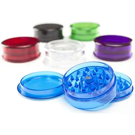 Clear small plastic tobacco grinder handheld white plastic machine crusher herb storage machine