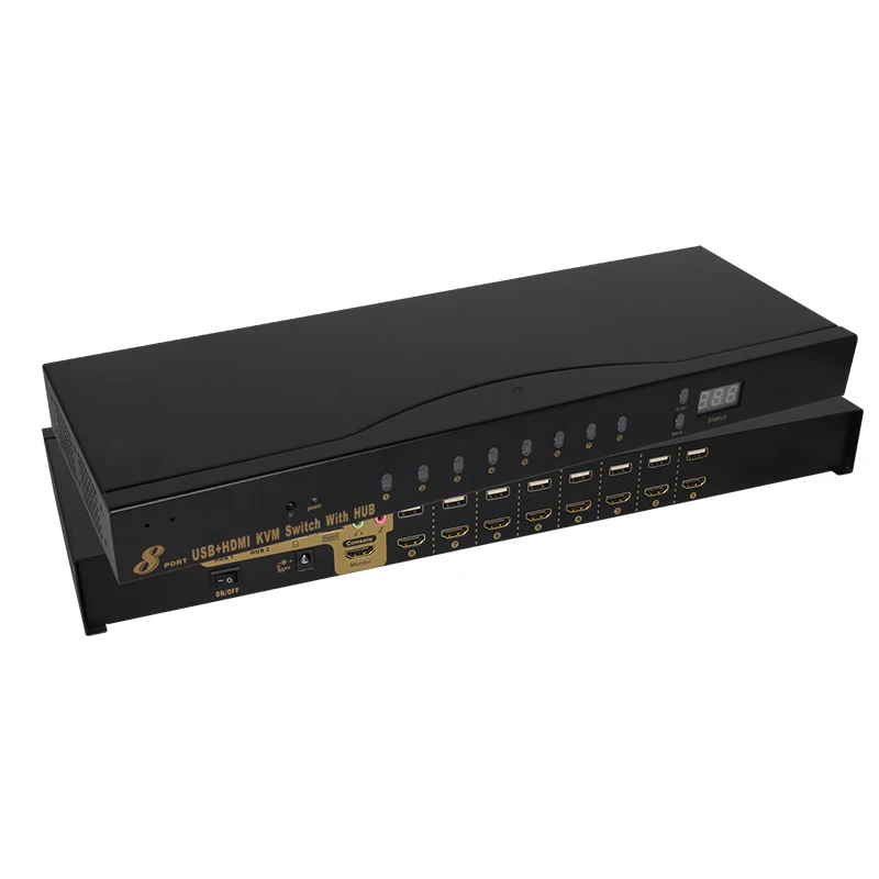 VCOM HDMI KVM Switch 4K@30Hz for 1 Monitor Switch 8 Computers Switcher with IR Remote Control and USB Cables HDMI KVM 8 In 1 Out