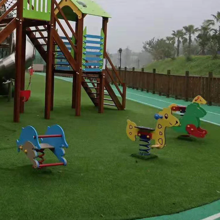 Qunzhen Customized Children Amusement Park Outdoor Playground Kids PE Board Rocking Horse