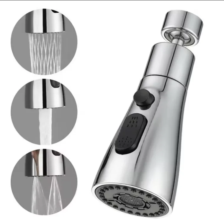 Modern Anti-Splash Faucet with Bubbler Interface External Shower Extender for Kitchen Washbasin Designated for Easy Kitchen Use