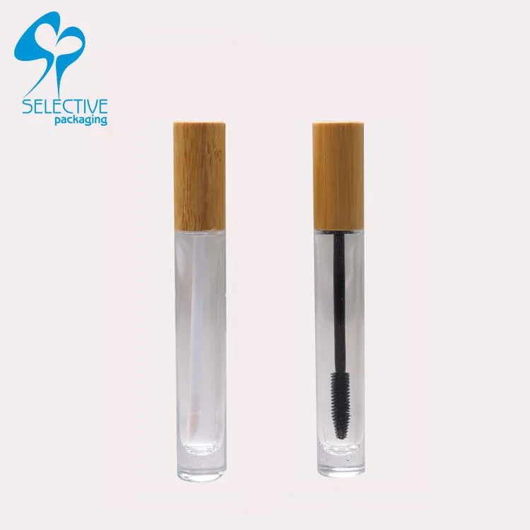 Bamboo Design Eyelash Tube 10ml Glass Pretty Empty Mascara Wand Tubes With Brush