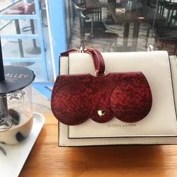 Sunglasses Protector Bag Cat Eye Suncover Glasses Storage Holder Case Women Bag Hanging Soft Leather Sunglasses Bag