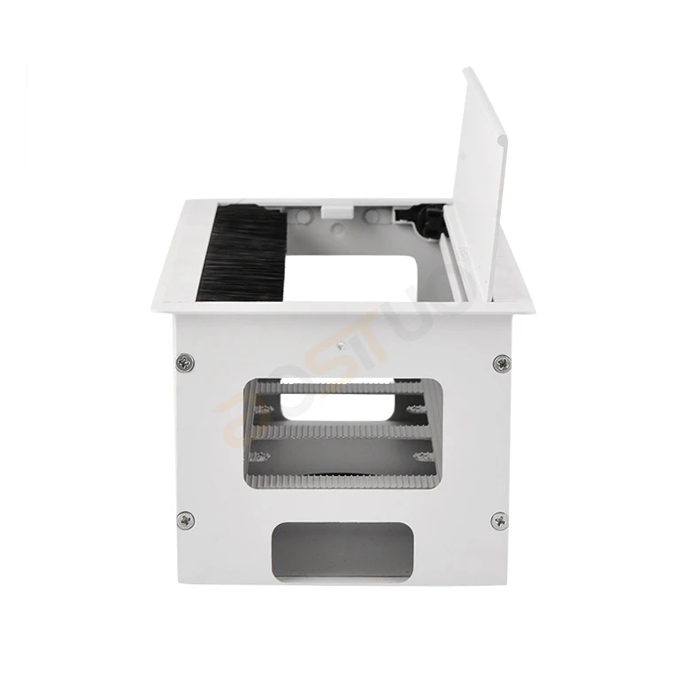 High Quality Aluminium Wire Management Outlets Box Wall Section Organizer Office Furniture Flooring Soft Closing Cable Grommet
