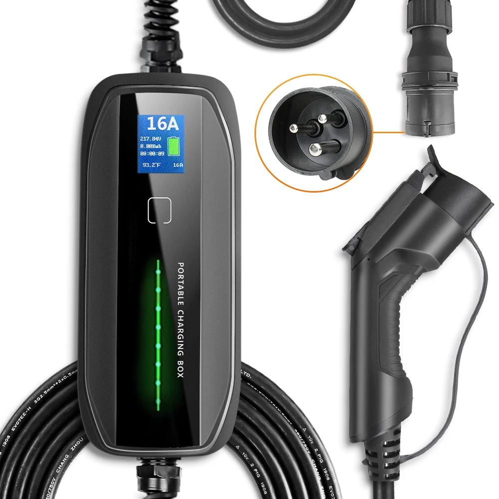 
SAE J1772 to CEE Plug EVSE Level 2 Portable EV Charger Box 