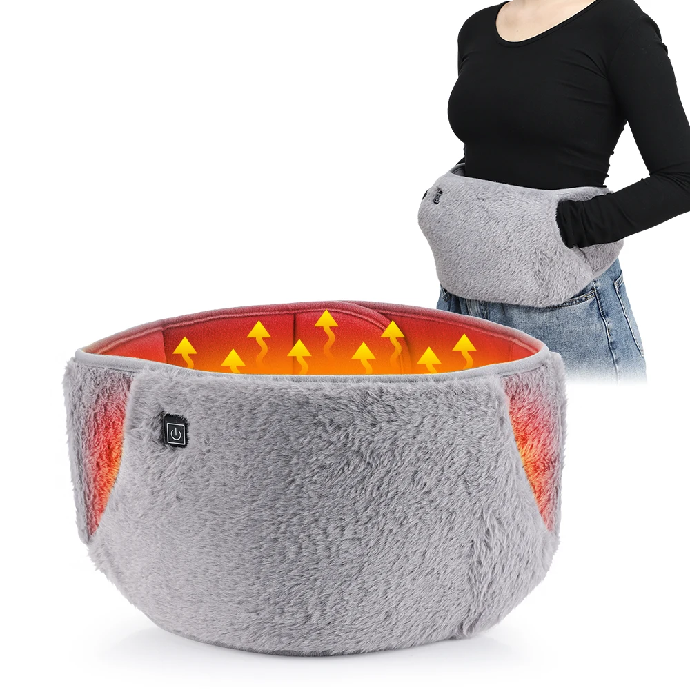 Paides Hand Warmer Belly Heated Belt Period Cramp Pain Relief Warm Uterus Belt USB Waist Abdominal Menstrual Heat Pad