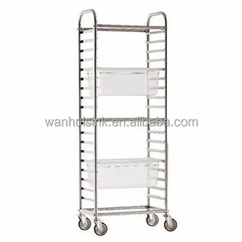 Durable hotel restaurant bakery equipment bread cooling rack stainless steel gn trolley for 40x60