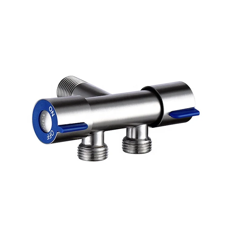 1 in x 2 out Two Way SS Angle Valve Stainless Steel