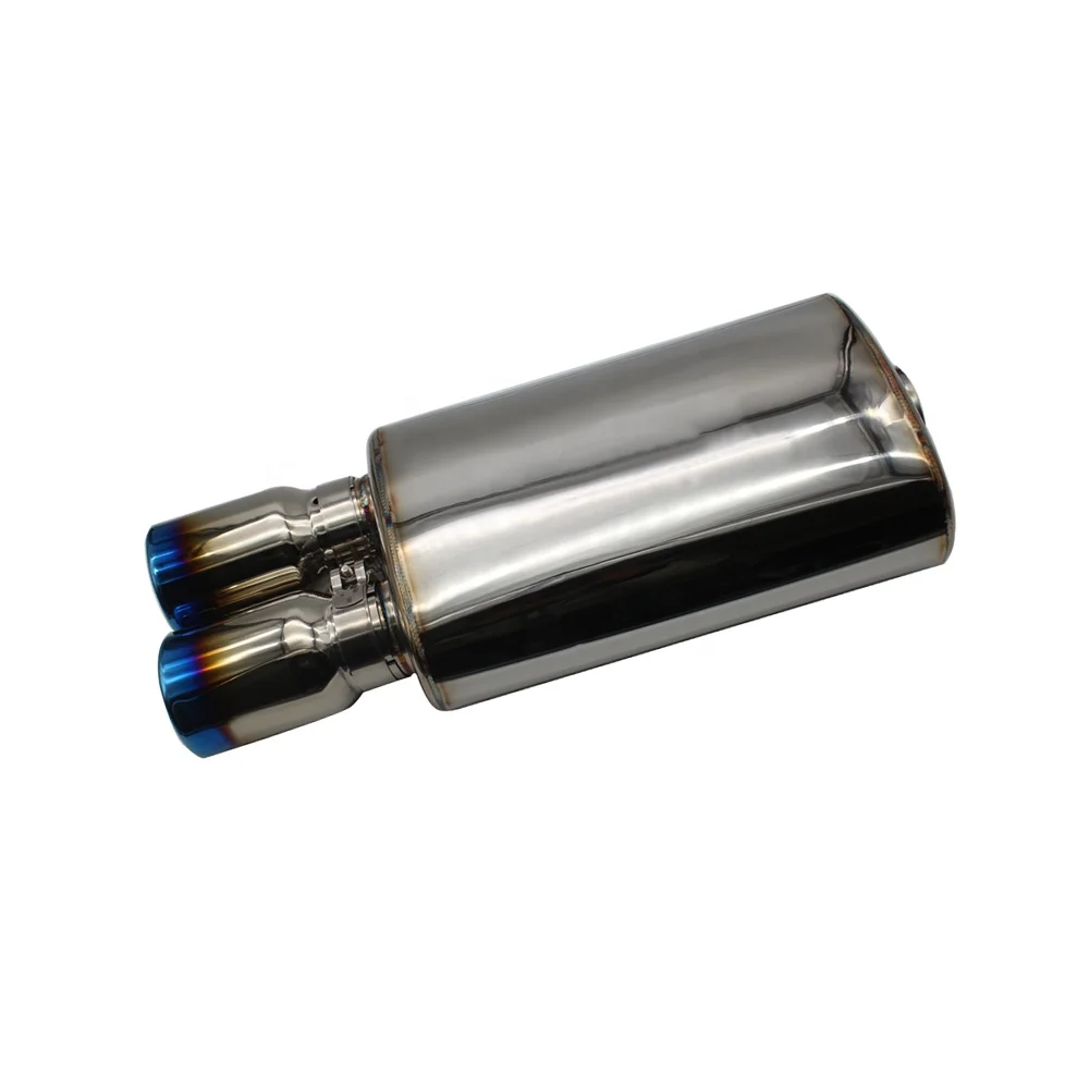 
Performance 2inch Inlet 3inch Outlet Titanium Burnt Tip Car Exhaust Muffler 