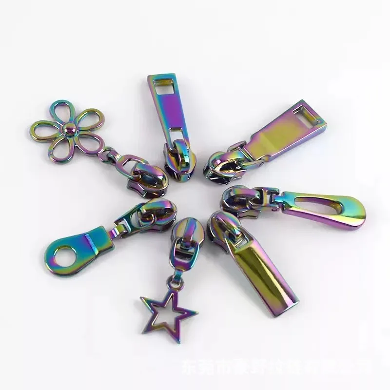 5# wholesale plated color mixed color pull head bag ladies exquisite skirt coat zipper pull