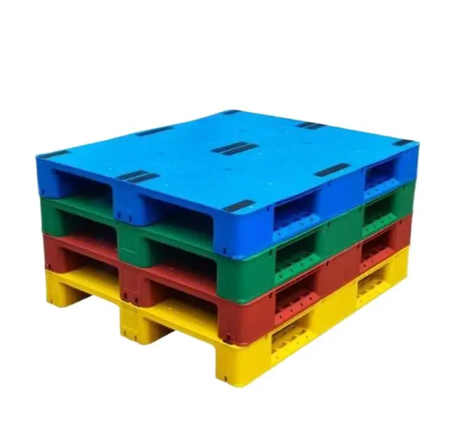 Made in China 1000*800mm Durable Euro Pallet Single Faced Plastic Hard Tray with Steel Entry Industrial PE Material