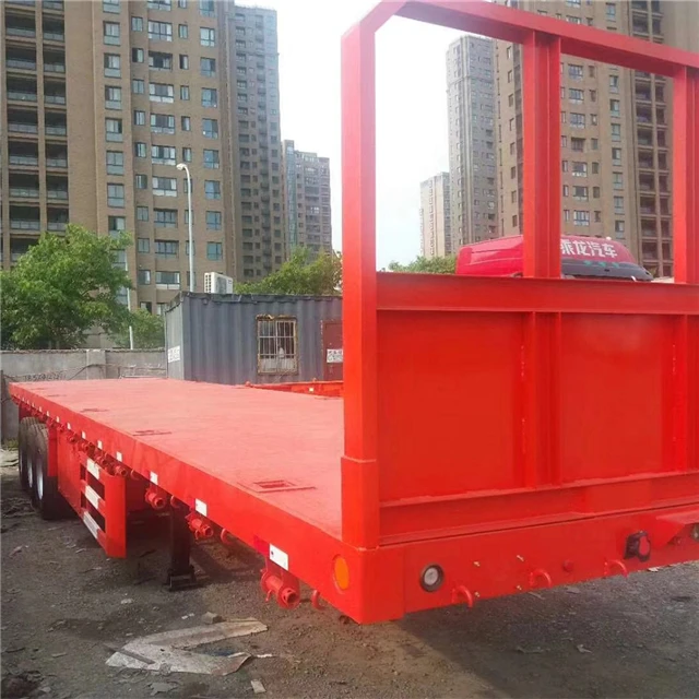 Second hand Good Quality 40ft trailer container flatbed used truck trailer full trailer low price for sale