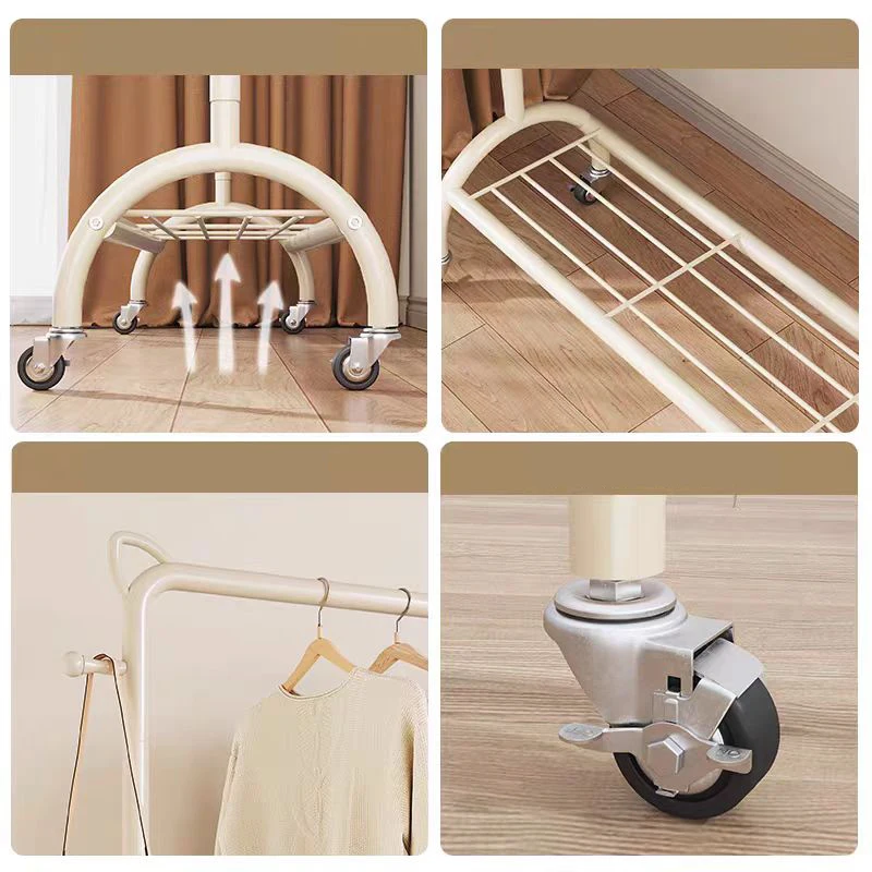 Factory Price Rolling Garment Rack Household Easy Installation Clothes Hanger And Shoe Rack