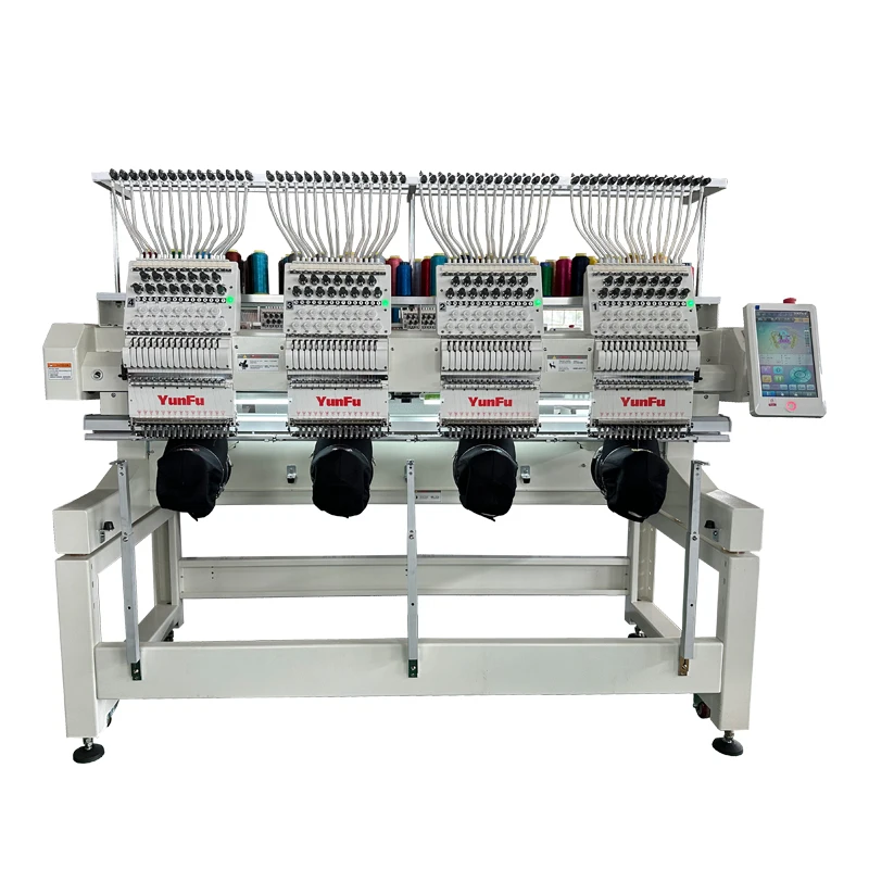 4-Head Automatic Computerized Embroidery Machine for Hats Clothes New Condition Gear Components 1200 rpm Speed Retail Industries