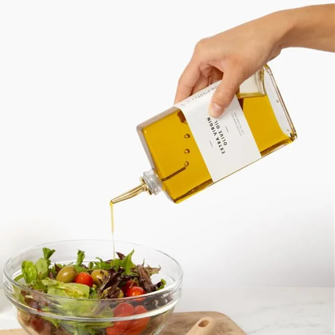 16oz Olive Oil Sprayer Bottle For Cooking Stainless Steel Nozzle 500ml Kitchen Glass Spray Bottle