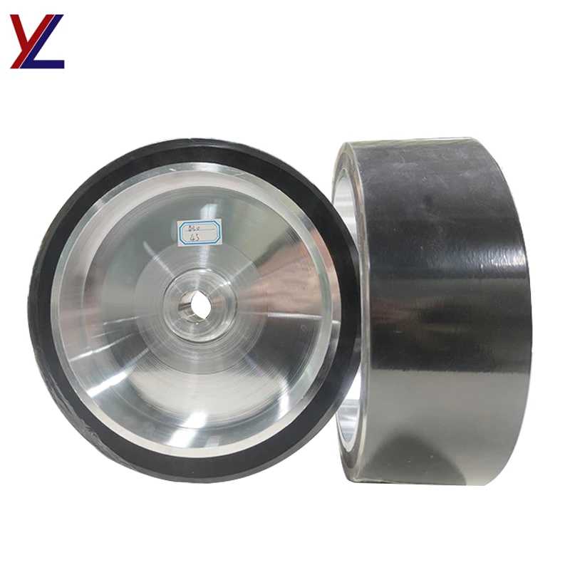 Rubber coated wheel  hole caster iron core bearing wheel wear-resistant machinery