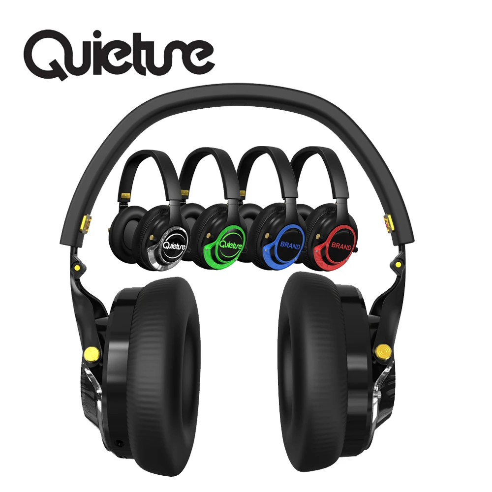 Wireless  F49 HIFI silent disco foldable headphones with 3 or more channels and led light for parties 500m range