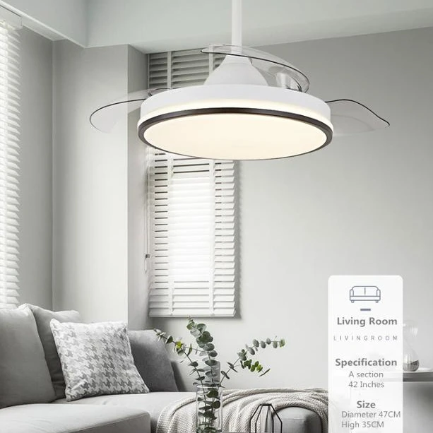 36 inch Wholesale ceiling fan for hidden blades with led light