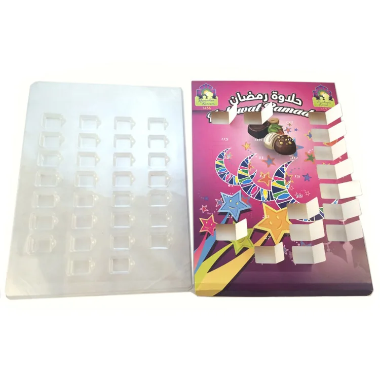 
Custom Printed Christmas Chocolate Ramadan Advent Calendar with plastic tray 