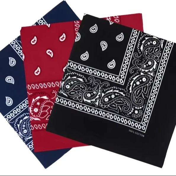 Bandana dyed cotton scarf hip hop scarf street Solid color printed cotton hand band bandana