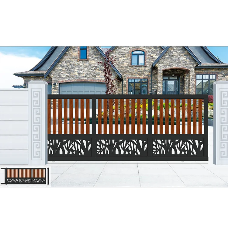 Gate Design Automated Gates System Shops Security Door Iron Customized Powder Coating Villa Door Modern Aluminum Alloy Automatic