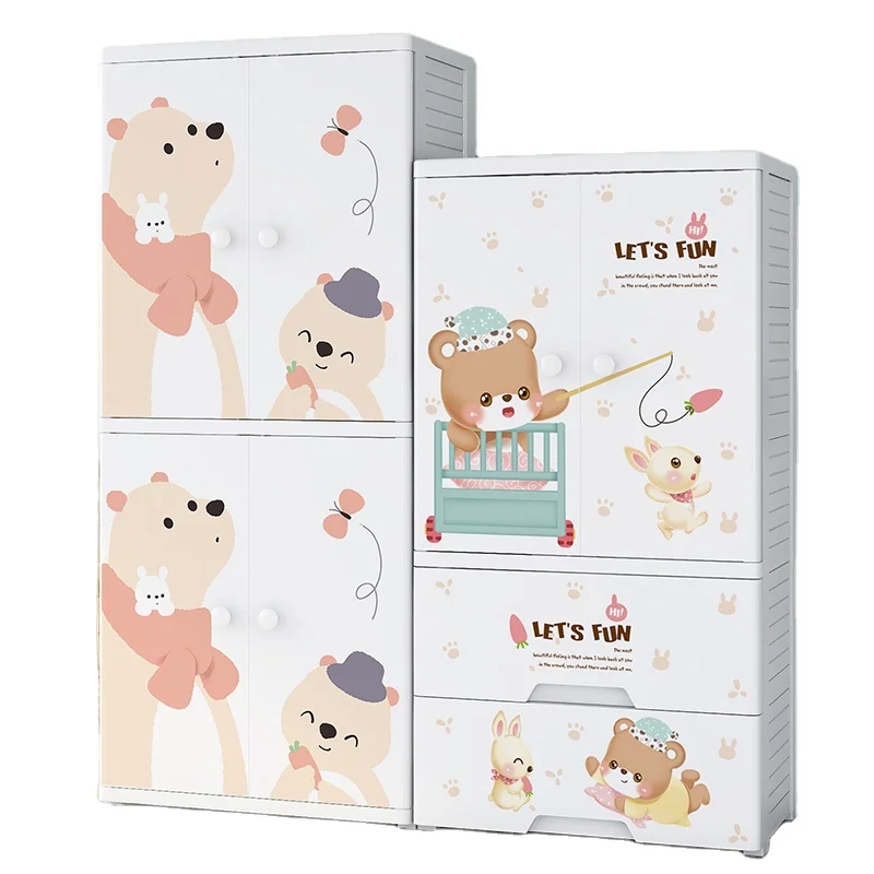 Многоярусный шкаф для детской одежды, детский пластиковый шкаф для хранения, шкаф, ящик