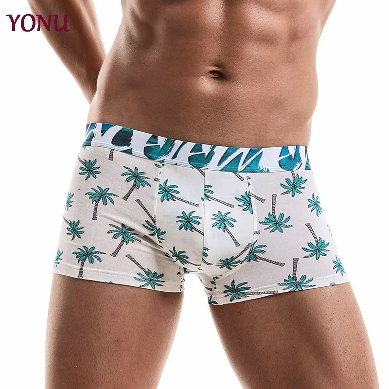 Wholesale Modal Printed Underwear Mid Waist Comfortable Breathable U Design Boxer Shorts For Men