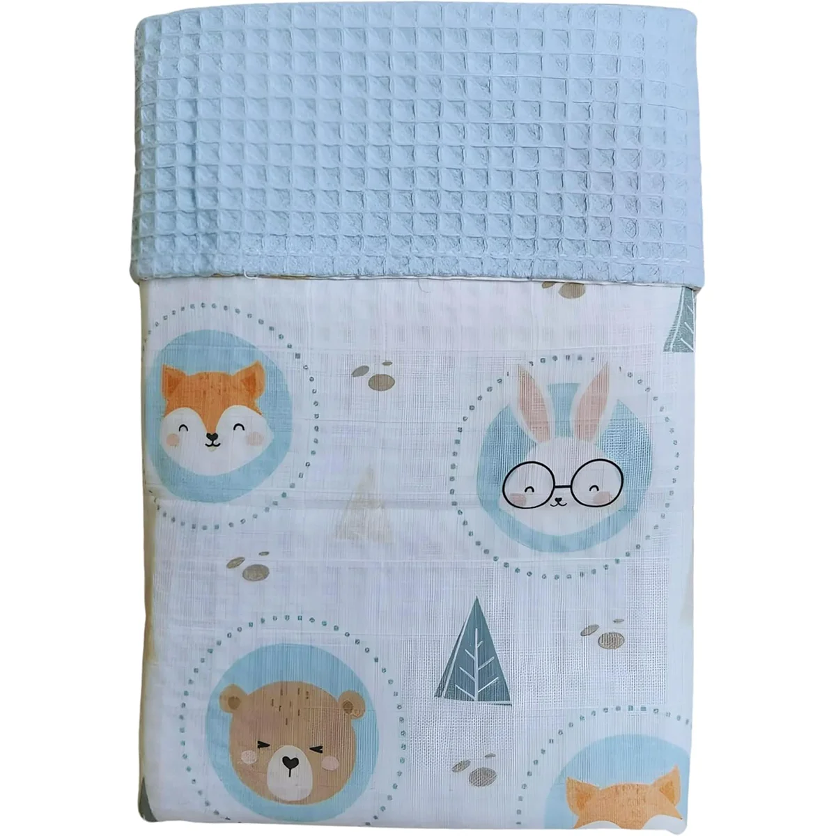 OEM 2 Layers Waffle Fabric Towel for Newborn Wrap Shower Gift with Printed Patterns Bamboo Cotton Baby Swaddle Blanket