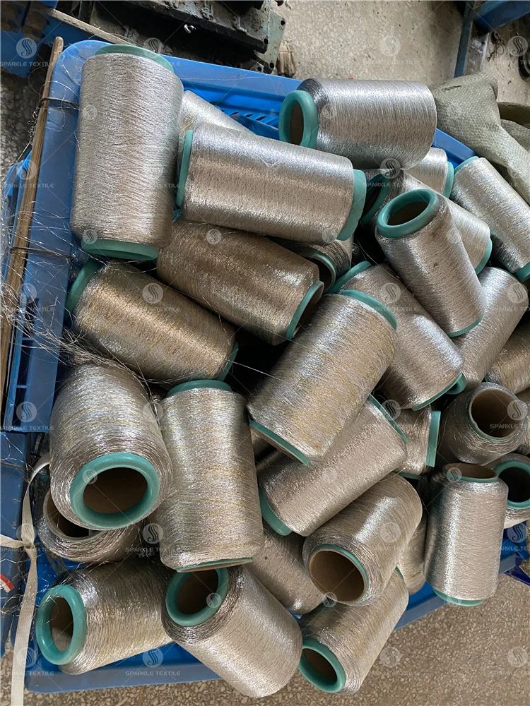 Hot Sale High-Quality Wholesale ST Type Sky silvergold metallic yarn Japanese Metallic Yarn metallic lurex yarn