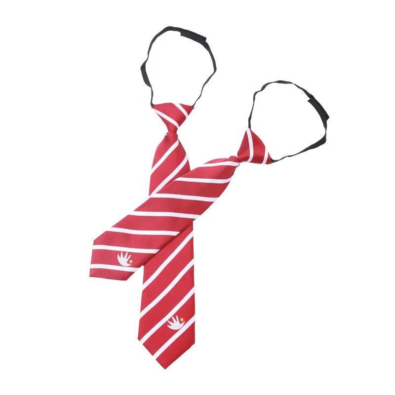 hot sale hand made custom red polyester kids children neck ties with logo