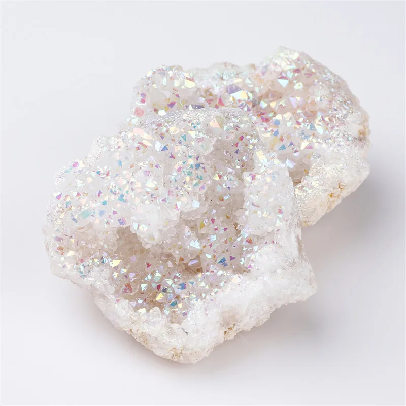 Wholesale Small Sparkly Natural Angel Aura Spirite Quartz Crystal Geode Cluster