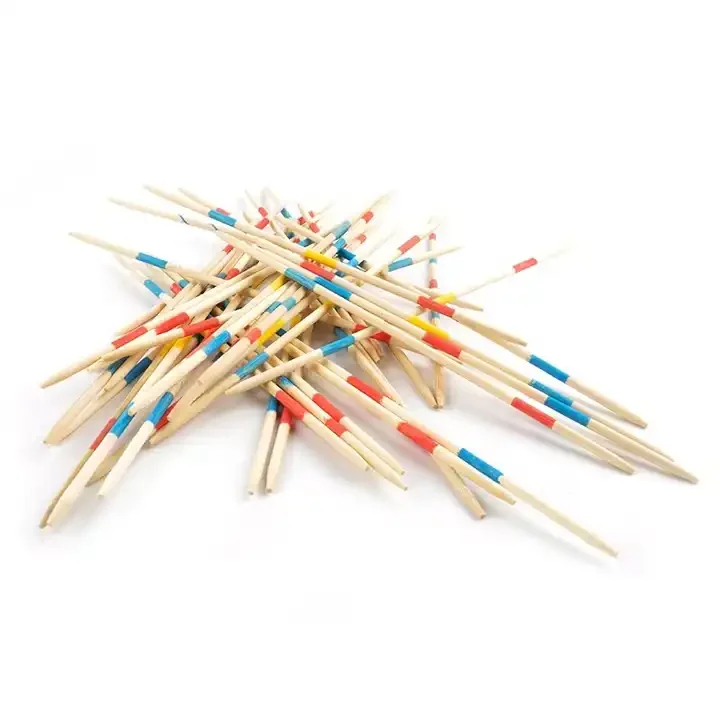 Hot sale Classic bamboo mikado Pick-Up Sticks Game in Wooden Box for kids playing brain games other educational toys for kids