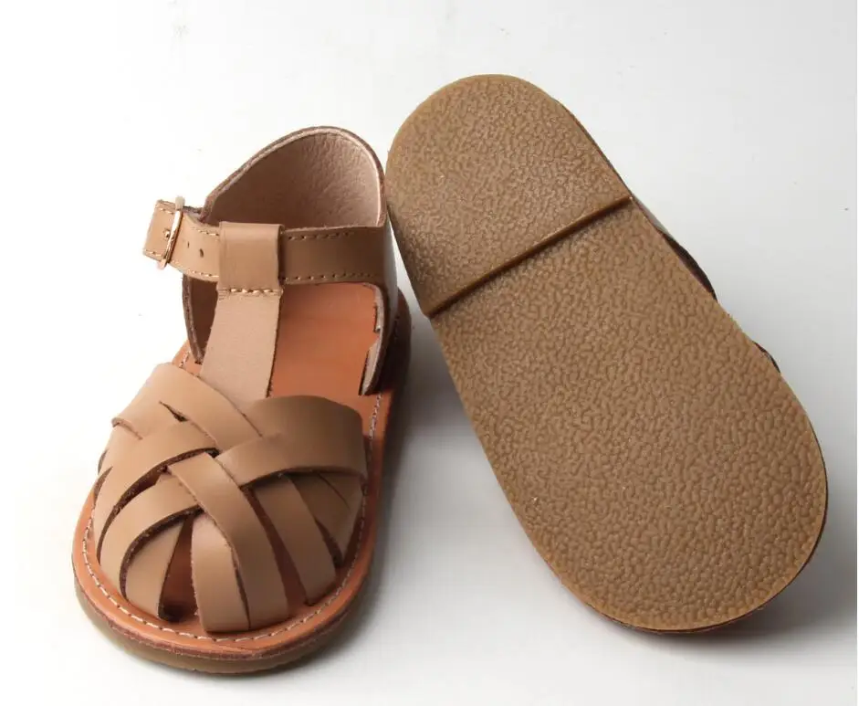  High Quality Australia Hot Selling Flat Shoe Kids Boy Sport Summer Genuine Leather Kid