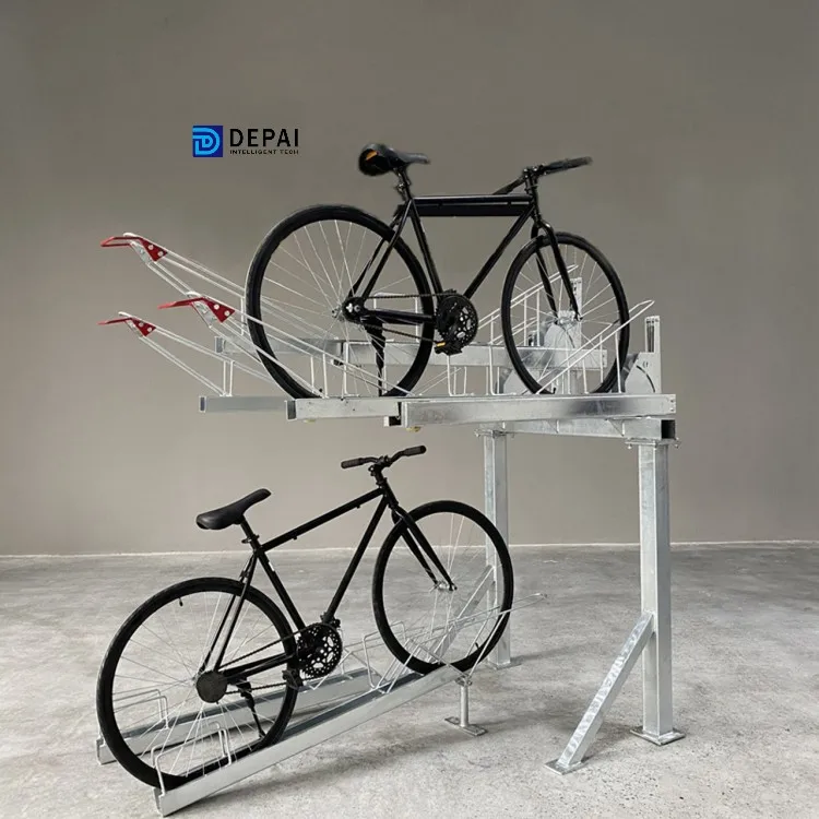 Best popular shopping mall convenient two tier metal powder coated bike rack