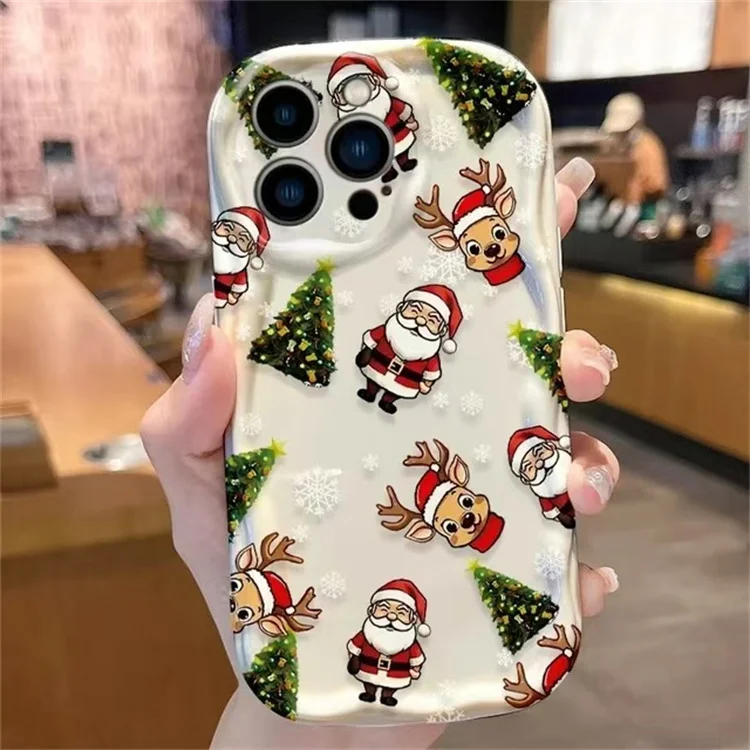 Christmas Design Phone Case Screen Lens Protection Soft TPU Cover For iPhone 16 Pro Max/16 Plus/15/14/13/12/11