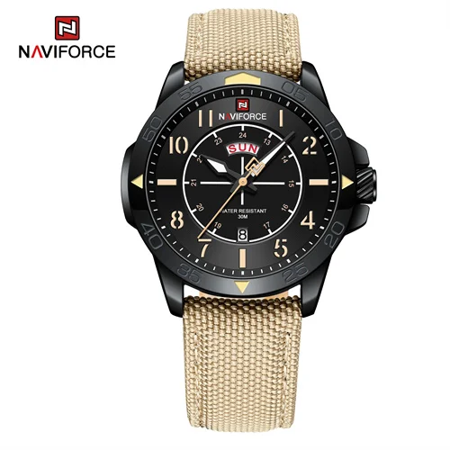 NAVIFORCE 9204N BBY OEM Factory Wholesale Cheap Quartz Customized Logo Men Watch Waterproof Luminous Hands Wrist Watch relogio