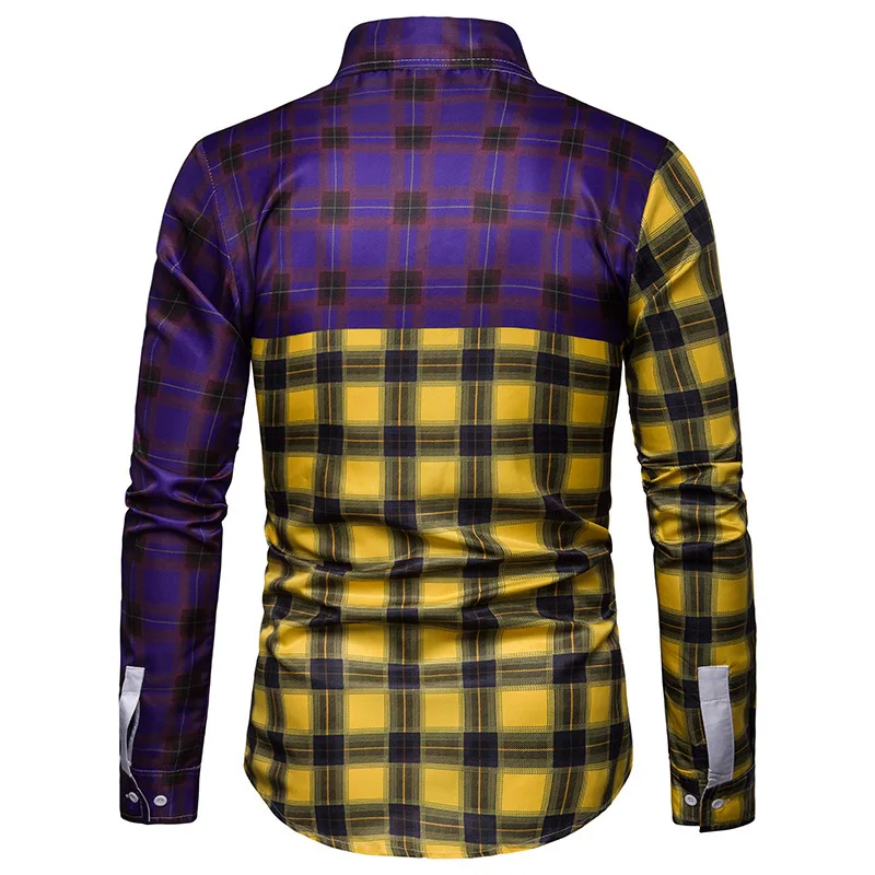 Latest Stylish Mens patchwork  Shirt striped custom  Men Shirt