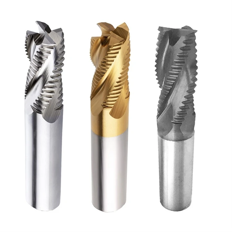 BKEA Rough milling cutter CNC Cutting Tool Solid PCD Carbide Flat End Mill