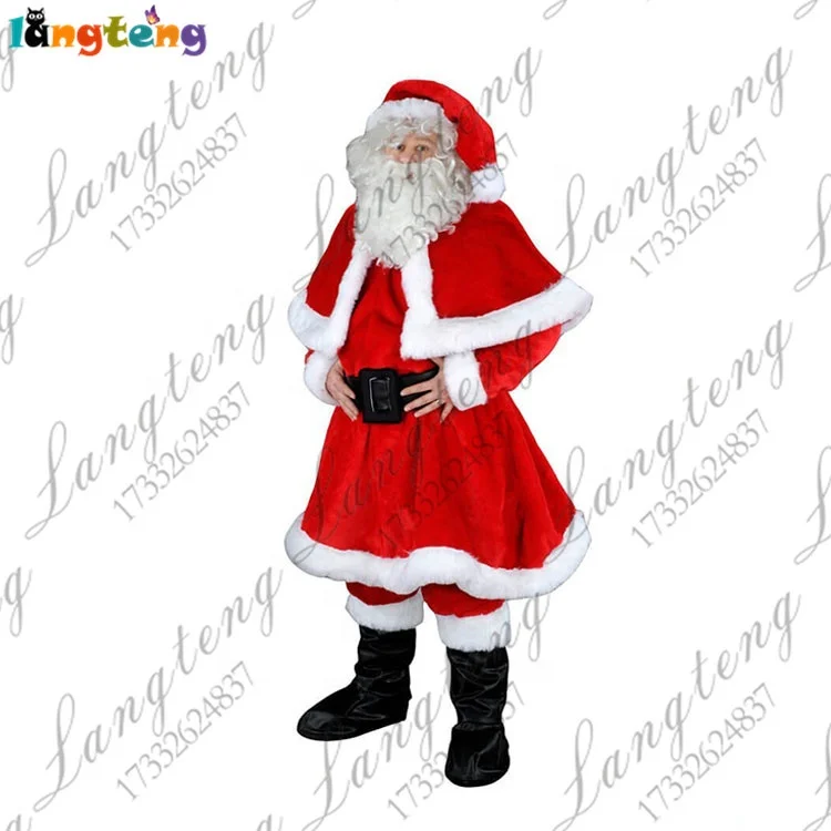 N256 Cartoon Cosplay Party Father Christmas Santa Claus Fancy Dress Mascot Costumes